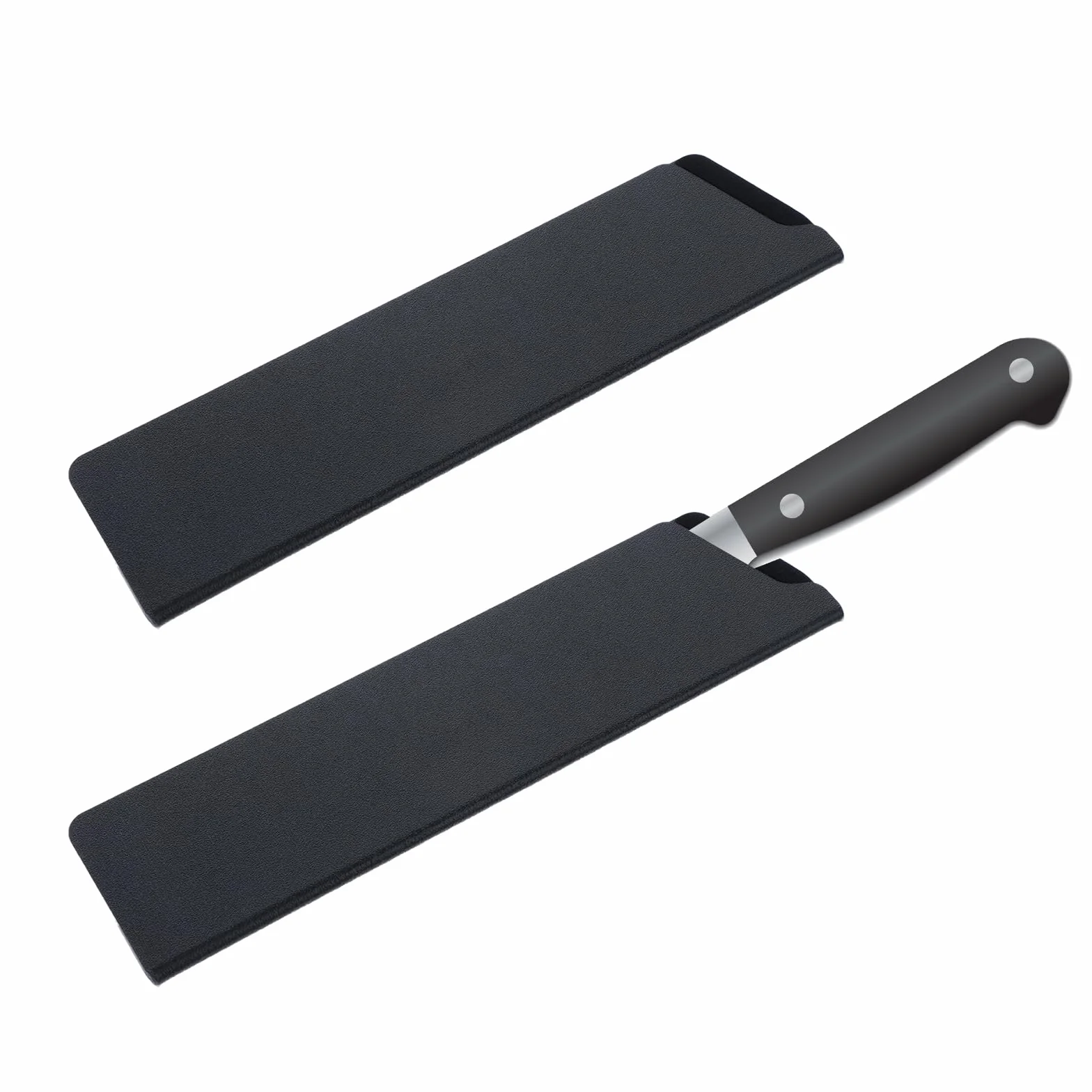 TIESOME Knives osłona na noże, 22 x 5,5 cm, pokrowiec ochronny na nóż szefa kuchni, tworzywo ABS z filcową podszewką wewnętrzną, kieszeń na noże szefa kuchni, kolor czarny