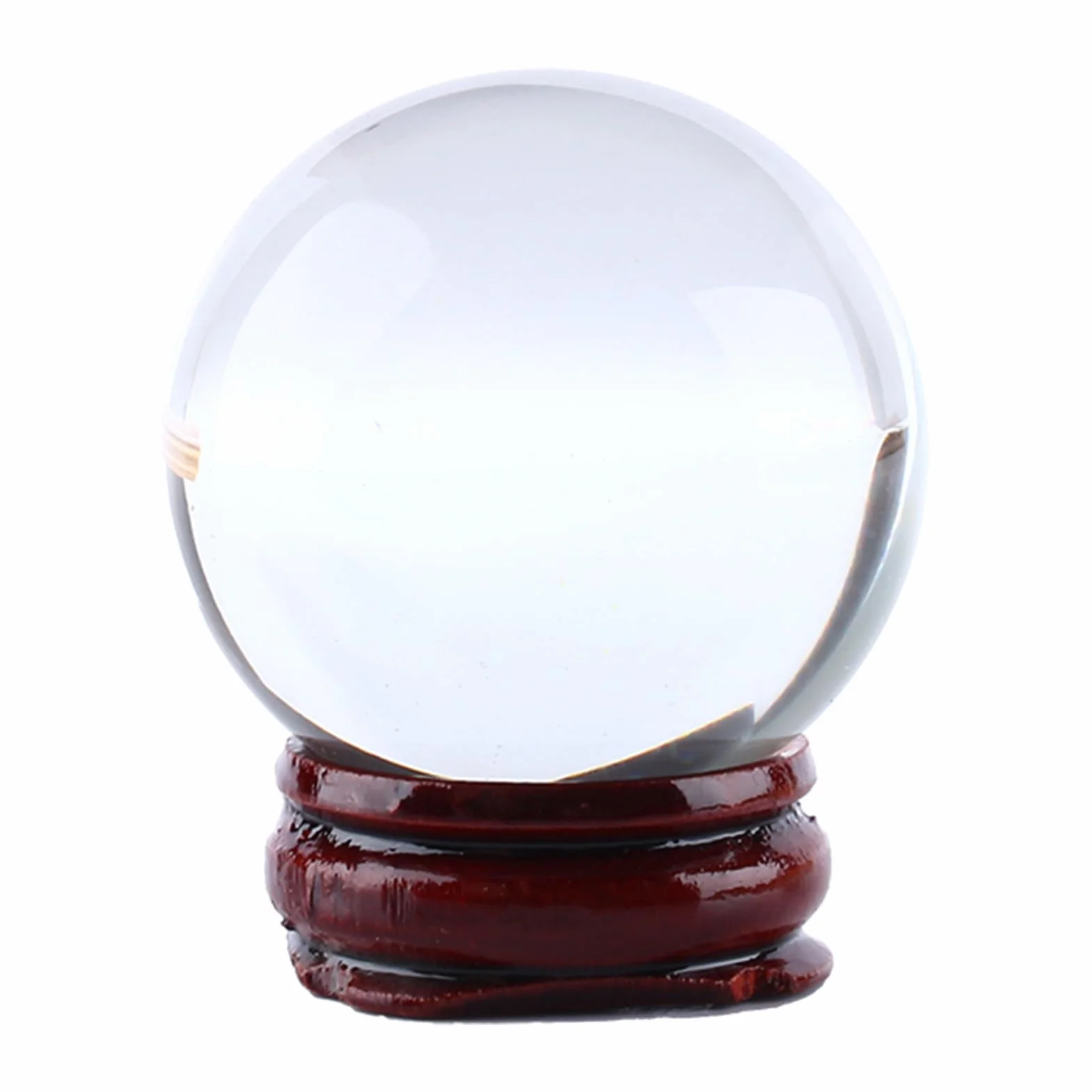 Clear Crystal Ball 40mm / 1.6"Asiatische seltene natürliche Quarz Clear Magic Crystal Ball Kugel mit Standfuß, transparent