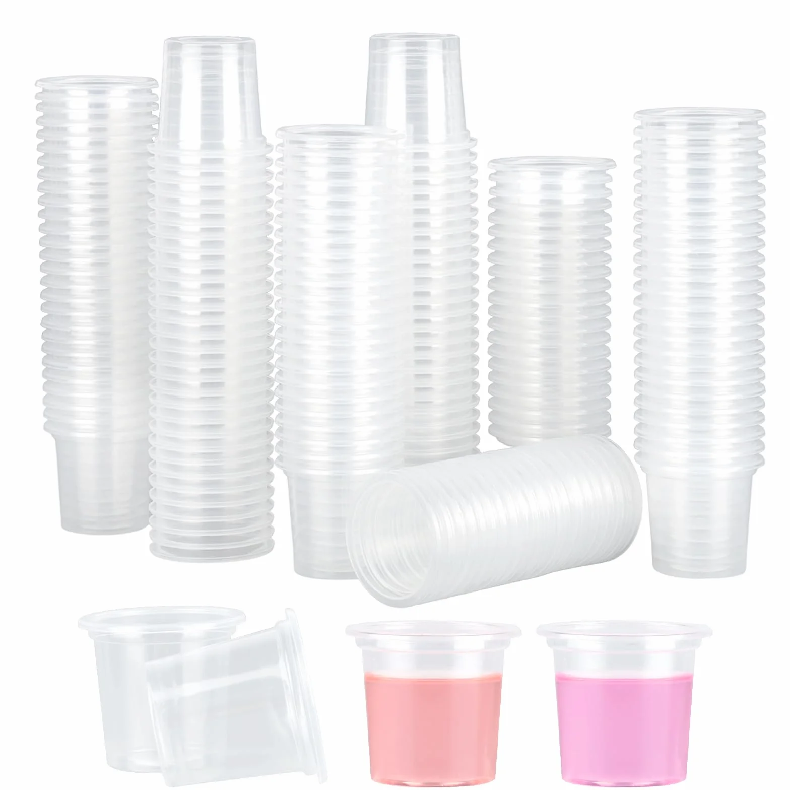 Opakowanie z 200 sztuk kieliszków do wódki z plastiku, 20 ml Plastikowe kieliszki do wódki, przezroczyste kieliszki PET, wielokrotnego użytku plastikowe kubki do degustacji, imprez i
